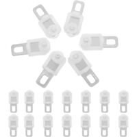 20pcs Accessoires pour Tringles à Rideaux en Acier Inoxydable Roulettes Silencieuses à Roulement à Billes pour Chambre et Salle de Bain, Glisseurs Lourds pour Rail Carré