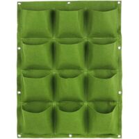 Green Plant Grow Bag 12 Pockets Horizontal Hanging Plant Bag Wall Planter Grow Bag for Terrace, Yard Fence, Apartment