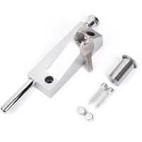 Universal Stainless Steel Door Lock (Matte Silver) Security Lock for Indoor and Outdoor Use, Fixings and Fixings (Screws and 2 Keys) for Bedroom, Shed, Garage