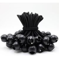 50 Pcs Rubber Bungee Cord with Ball, 15cm Bungee Cord with Ball, Tarpaulin Bungee Cord for Tent, Posters, Banner, Pavilion