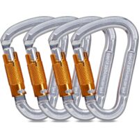 Aluminum Locking Carabiners for Climbing, Mountaineering and Recalling - Heavy Duty & Rocker