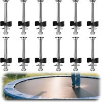 Trampoline Screws with Nuts and Caps - Trampoline Accessories for Securing - Heavy Duty Spare Parts for Garden and Outdoor Trampoline - Pack of 12