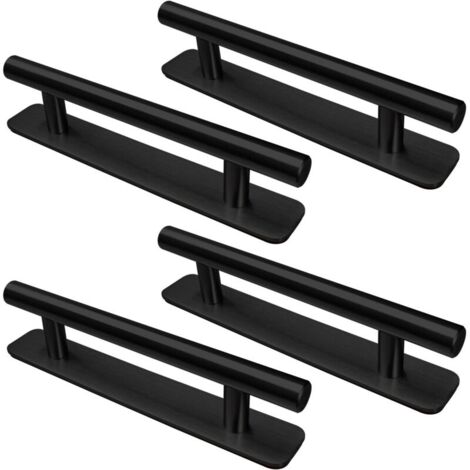 Poignée de meuble autocollante 128mm – Acier inoxydable SUS304 – Lot de 4 – Installation facile sur surfaces lisses (1/5)