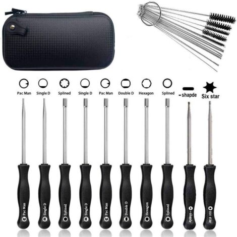 Ensemble d'outils de réglage du carburateur avec sac en cuir et brosse de nettoyage, adapté au réglage des petits moteurs à deux temps traditionnels, des tondeuses à gazon, des tondeuses et des tronço (1/5)