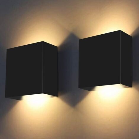 Applique murale intérieure 6W LED – Aluminium noir – Lumière blanche chaude 3000K – Pour chambre, salon, escalier, allée (1/5)