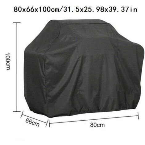 Housse de barbecue 80x66x100cm noire – Protection imperméable et anti-UV – Résistante aux intempéries – Installation facile (1/5)