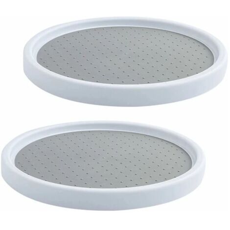 2 Pièces Plateau Tournant en Plastique pour Epices, Rotatif à 360°Plateau Tournant Epices Rangement Rond, Etagere a Epices Plateau Pivotant, Plateau Tournant Placard Cuisine pour Réfr (1/5)