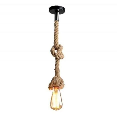Lumière pendante industrielle 100cm, lumière suspendue de corde de chanvre pour manger, Hall, restaurant, barre, café (1/5)