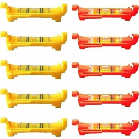 10 mini niveaux à bulle, niveaux à corde, niveaux à carrelage pour la maçonnerie, la plomberie, les mesures d'ingénierie de l'industrie de la construction (1/4)