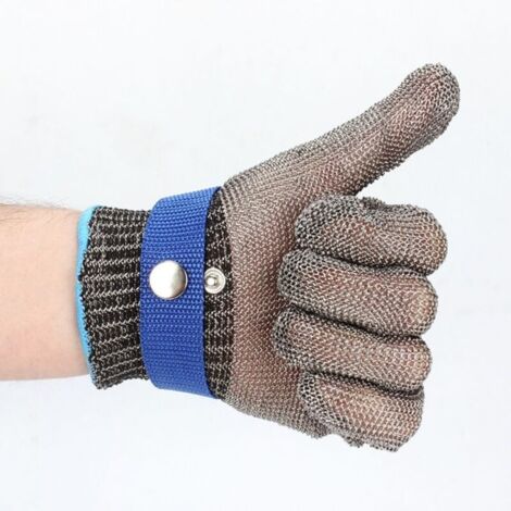Gants de travail résistants aux coupures, adaptés aux mains de 22,5 cm, gants de cuisine pour couper la viande, fileter le poisson, couper les mandolines, trancher les huîtres et découper (S) (1/5)
