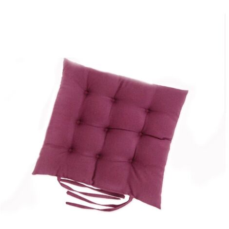 Coussin de chaise 40x40cm en peluche – Garnissage 100% polyester – Attaches en tissu pour fixation – Lavable en machine à 30°C (1/5)