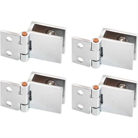 Charnière en verre en alliage – Lot de 4 clips pour porte en verre – Installation sans perçage – Épaisseur de verre 5-8mm (1/5)