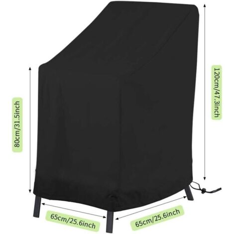 Housse de Fauteuil de Jardin Empilables 65x65x120/80cm 210D Meuble en Tissu Oxford Housse de Protection chaises Étanche Résistance au Vent Anti-UV pour Couverture Chaise Jardin housse de chaise (1/5)