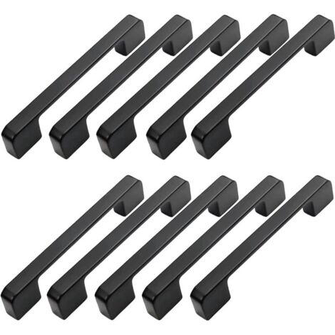 10pcs Poignée Meuble Entraxe 96mm-Poignée Porte Cuisine Noire Poignee Barre Meuble Poignee De Cuisine Noire 96mm