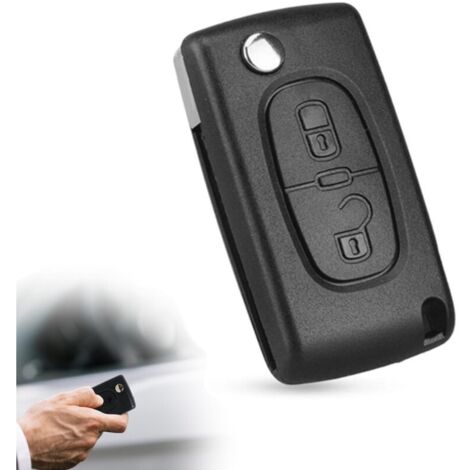 Coque de clé pliable pour Peugeot 207 307 308 407 – Compatible Citroën C2 C3 C4 C5 C6 – Matériau durable et résistant à l'usure - CE0523 (1/5)