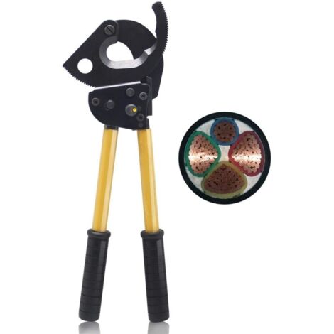Coupe-câble manuel à cliquet 400 mm² – Longueur 360 mm – Pour conducteurs Cu/Al – Conception ergonomique légère - CC-400 (1/5)