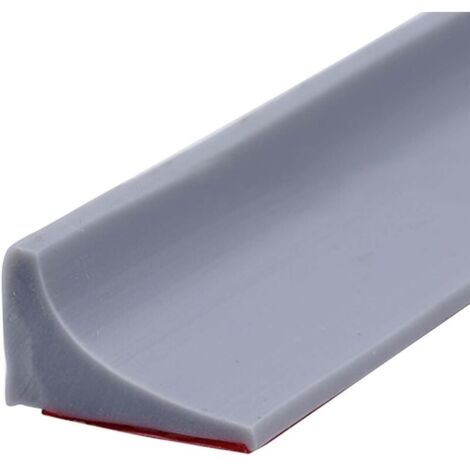 Barrière de douche en silicone flexible gris 2 m, seuil de douche anti-déversement,joint de porte étanche au sol de salle de bain, joint de barrière de porte de douche pliable et système de fixation é (1/5)