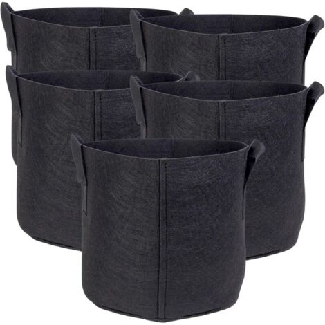 Lot de 5 Sacs de Plantation en Tissu Non tissé - 20 l - 30 x 25 cm - Pot de Plantes avec poignées de Transport pour Jardin, Serre, jardinière, Sac de Plantation - Sac à Pommes de Terre (1/5)