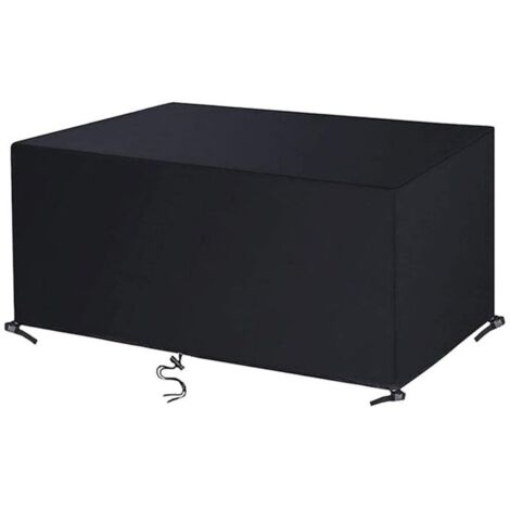 Housse Salon de Jardin 220x110x75cm Oxford Housse de Protection pour Mobilier Housse Table de Jardin Imperméable Bâche de Protection avec Corde et Boucle Verrouillage Noir