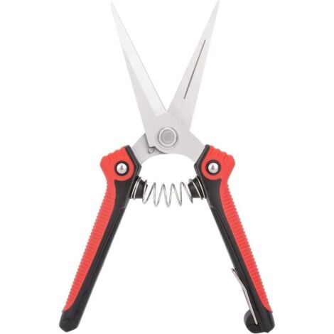 Pruning Shears, Heavy Duty Stainless Steel Ultra Sharp Multi-Purpose Hand Pruner Scissors for Garden Harvesting Fruits Vegetables, Trimming Pklants Flowers, Black & Red (1/5)