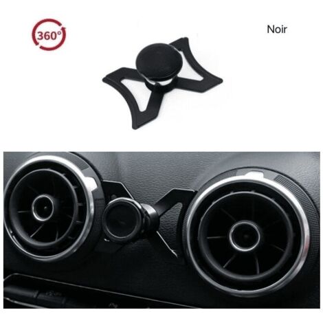 Support téléphone voiture magnétique Audi A3 S3 RS3 8V – Rotation 360° – Installation facile sur grille d'aération – Alliage d'aluminium noir (1/5)