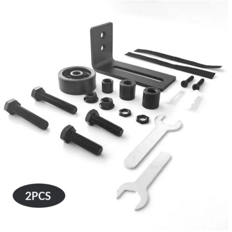 Lot de 2 rails de sol multifonctionnels pour porte de grange, rails de sol à roulettes réglables, rails de sol pour porte coulissante 8 en 1,pour portes de grange, chambres, garages (1/5)