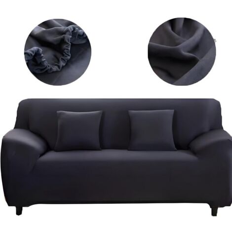 Housse de canapé 2 places 145-185cm élastique – Tissu polyester antidérapant – Protection contre taches et poils d'animaux – Lavable en machine (1/5)