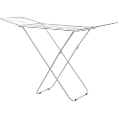 Étendoir À Linge, Étendoir À Linge Pliable Avec Tiges, Sèche-Linge Sur Pied, Intérieur/Extérieur, Literie Et Vêtements, Blanc (1/5)