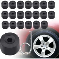 20pcs pour VW Golf Cache Boulon Jantes Voiture Ecrou de Roue Bouchon Noir