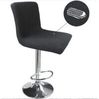 Housse de chaise de bar noire – Lot de 2 pièces – Polyester – Convient pour chaises de 28 à 35 cm de hauteur – Lavable en machine