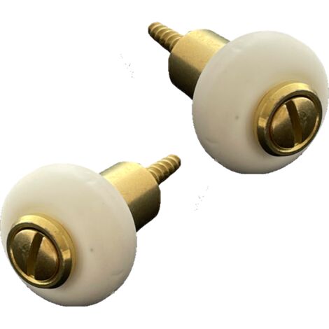 Lot de 2 butoirs acier laitonné avec vis. La bague amortisseur blanche est en élastomère. Diamètre 30mm, hauteur 37mm. MADE IN FRANCE (1/3)