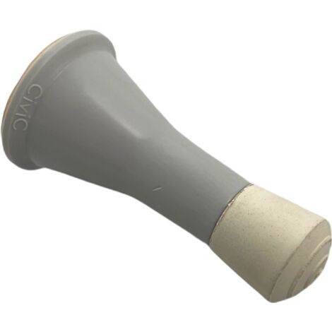 Butoir mural adhésif en plastique gris & bouchon blanc. Diamètre base 38mm et longueur 72mm. MADE IN FRANCE (1/5)