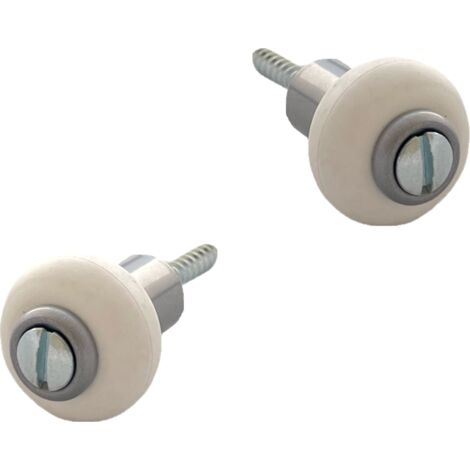 Lot de 2 butoirs acier gris et bague amortisseur blanche. Diamètre 30mm & hauteur 37mm. MADE IN FRANCE (1/4)