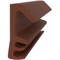 Flügelfalzdichtung für Holzelemente und Holzfenster - Braun - 4 Meter - 12 mm Falzhöhe - Fenster- und Türdichtung Flügel - Zimmertürdichtung Gummi