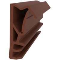 Flügelfalzdichtung für Holzelemente - Braun- Muster - Gummidichtung - 15 mm Falzhöhe - Tür- und Fensterdichtung - Zugluft- und Schallschutz