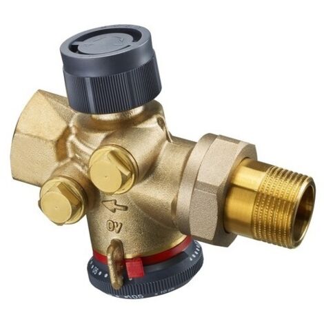 OVENTROP Druckunabhängiges Regelventil Cocon QTZ mit Verschraubung und Innengewinde PN 16 DN 15, R 1/2 x Rp 1/2, 150-1050 l/h, ohne Messventile, EZB Messing, 1145704