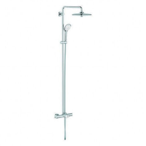 Grohe – Colonne de douche thermostatique avec mitigeur chromé – Tête de douche Euphoria 110mm – Douchette de massage – Laiton – Hauteur 160.9cm