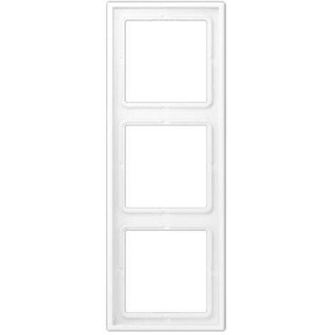 Jung Cadre triple, LS 990, IP 44, Duroplast laqué, blanc neige mat, montage vertical et horizontal LS 983 WWM