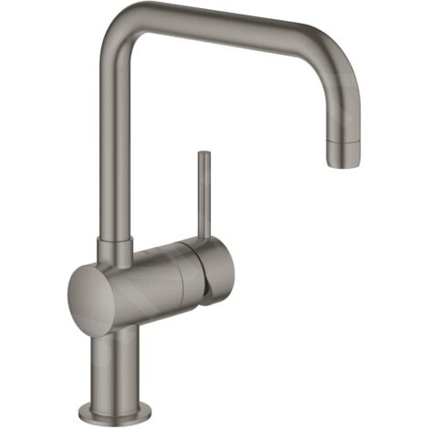 GROHE Mitigeur d'évier Minta 32488 DN15 bec U hard graphite brossé, 32488AL0 (1/4)