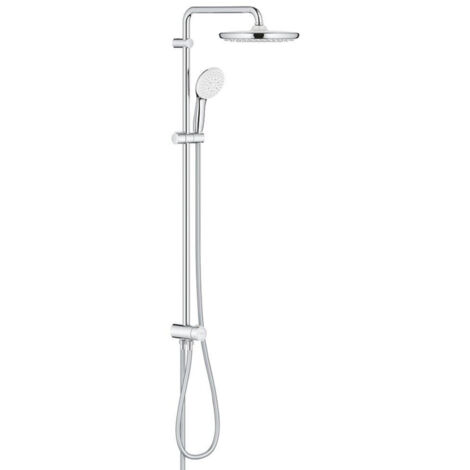 Grohe – Colonne de douche sans robinetterie Tempesta 250 – Finition chrome – Pommeau 250mm – Flexo 1500mm – Technologie Water Saving (1/4)