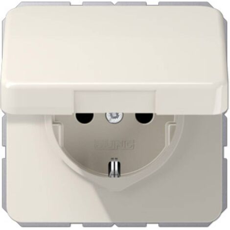 Jung simple Insert Prise 2P+T avec clapet blanc crème CD1520BFKL 1 pc(s) Q265572 (1/3)