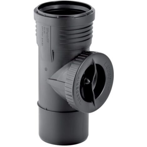Geberit Pièce de nettoyage Silent PP 390227141 DN 50, 90 degrés, avec ouverture de service ronde (1/3)