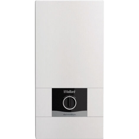 Vaillant – Chauffe-eau instantané 24 kW – Commande électronique – Tension 400 V – Débit 8 L/min – Classe énergétique A – Installation par électricien qualifié