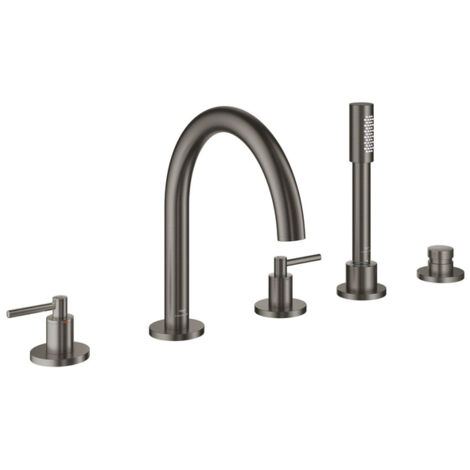 GROHE Combinaison baignoire 5 trous Atrio 29407 FMS levier hard graphite brossé, 29407AL0 (1/2)