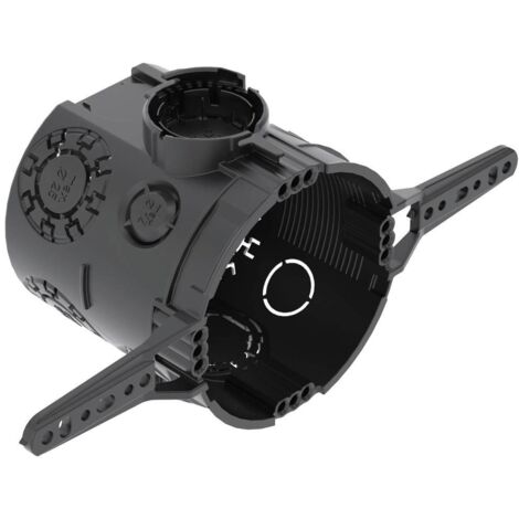 OBO Bettermann Boîte de raccordement d'appareil encastrée avec languettes de fixation Ø60mm, H66mm Polypropylène noir foncé, 2003716 (1/3)