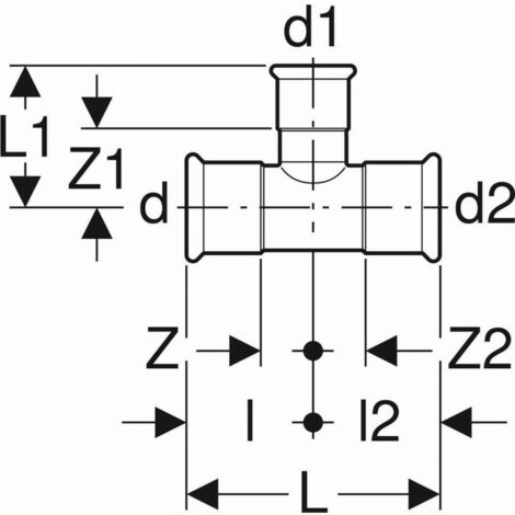 Geberit Mapress Acier C Té réduit, DN 100 / 65 / 100, dø 108 mm, 21249 (1/3)