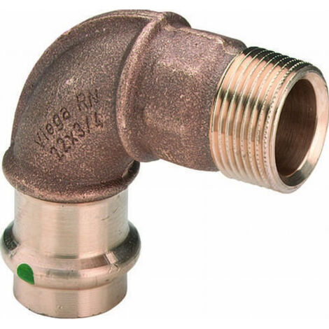 Viega Profipress Sanpress-coude de transition 90 degrés, d 42mm, R 11/2 bronze rouge ou bronze au silicium modèle 2214, 128500 (1/2)