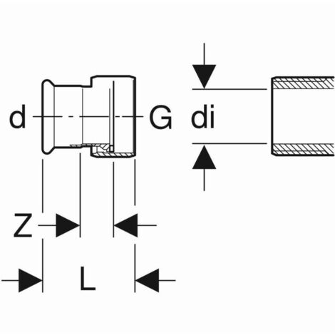 Geberit Mapress Cuivre Raccord avec écrou-raccord, DN 40, dø 42 mm, 65052 (1/3)