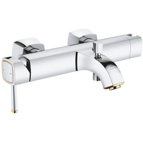 GROHE Mitigeur monocommande bain/douche Grandera 24374 Montage mural chromé/doré, 24374IG0 (1/2)