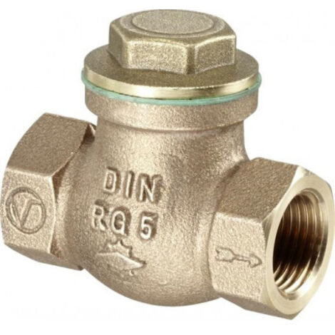 OVENTROP Rückschlagklappe mit Innengewinde PN 16 DN 20, metallisch dichtend, Rotguss / Messing, 1075006